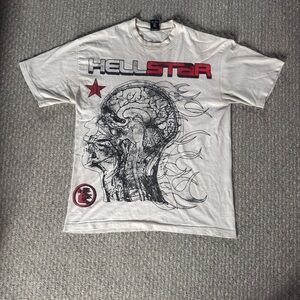Hellstar Graphic Men's T-Shirt - Cream and Red